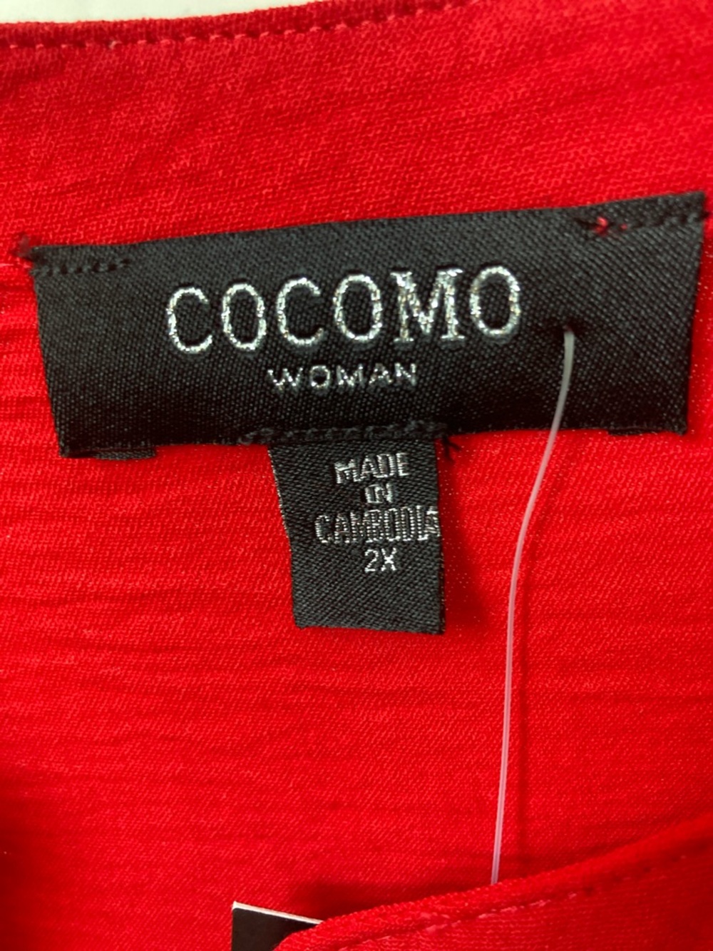 Cocomo button down shirt red with gold metallic embellishments 2X - Picture 9 of 17